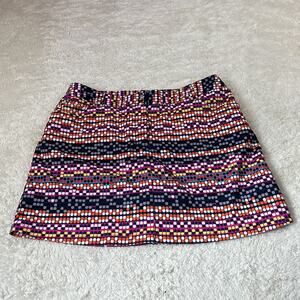 Slazenger patterned orange and blue golf tennis skort skirt, size 10
